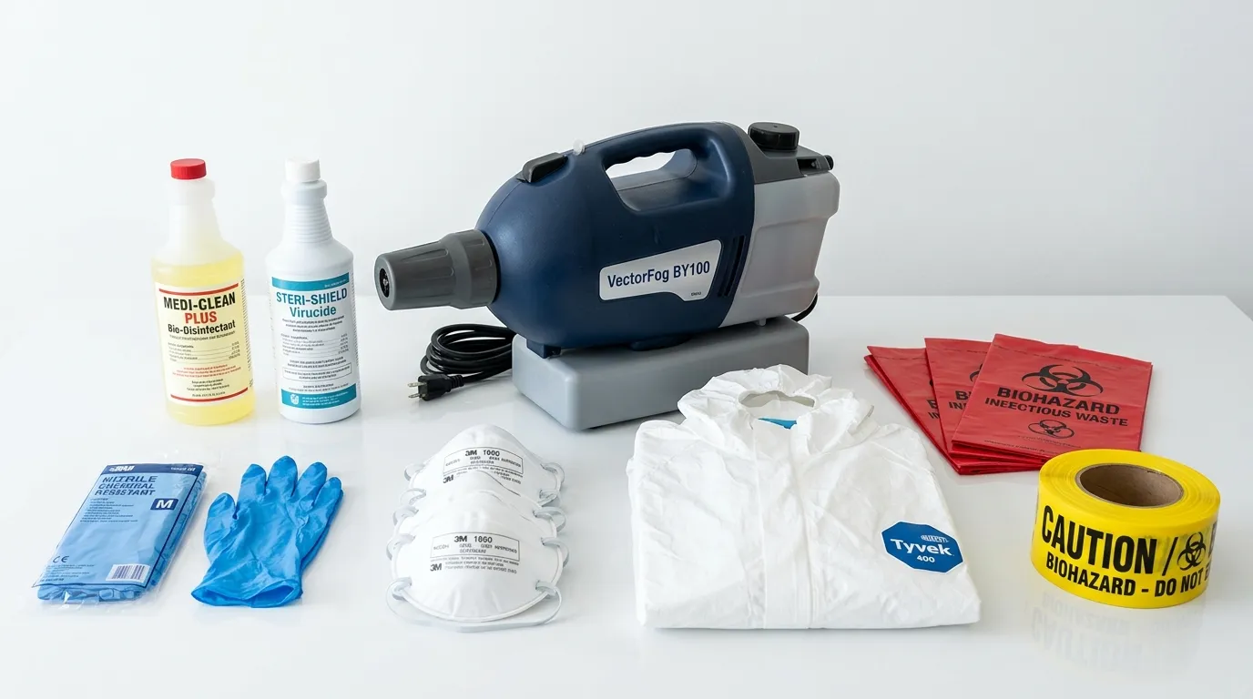 Professional biohazard remediation crew working in Santa Cruz